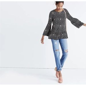 Madewell 
Silk Fiesta Paisley Bell-Sleeve Top